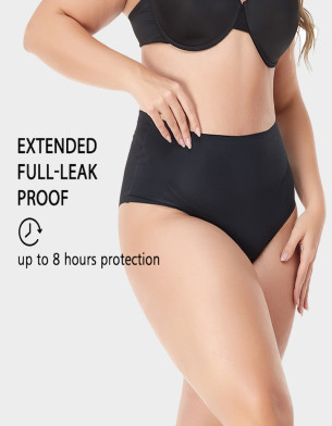 High Waist Seamless Period Menstruation XS-2XL underwear BLACK